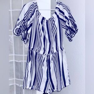 Blue embroidered dress XL